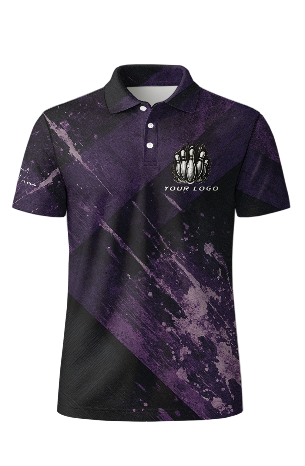 Splatter Paint Purple Plank Bowling Jersey