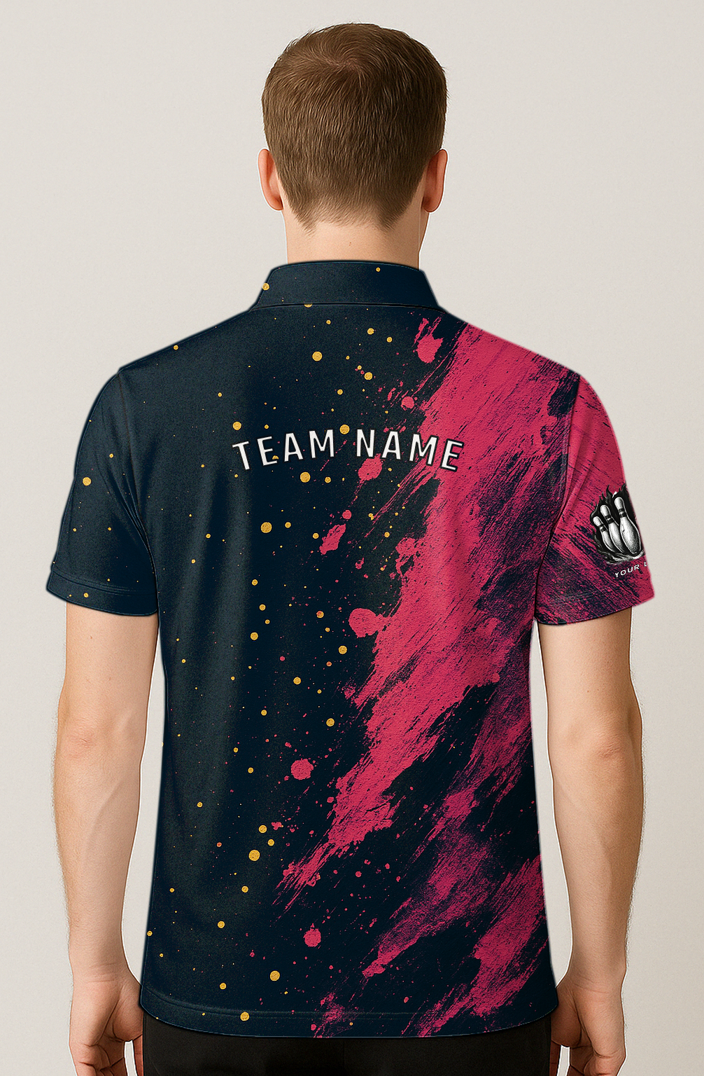 Crimson Brushstroke Galaxy Bowling Jersey