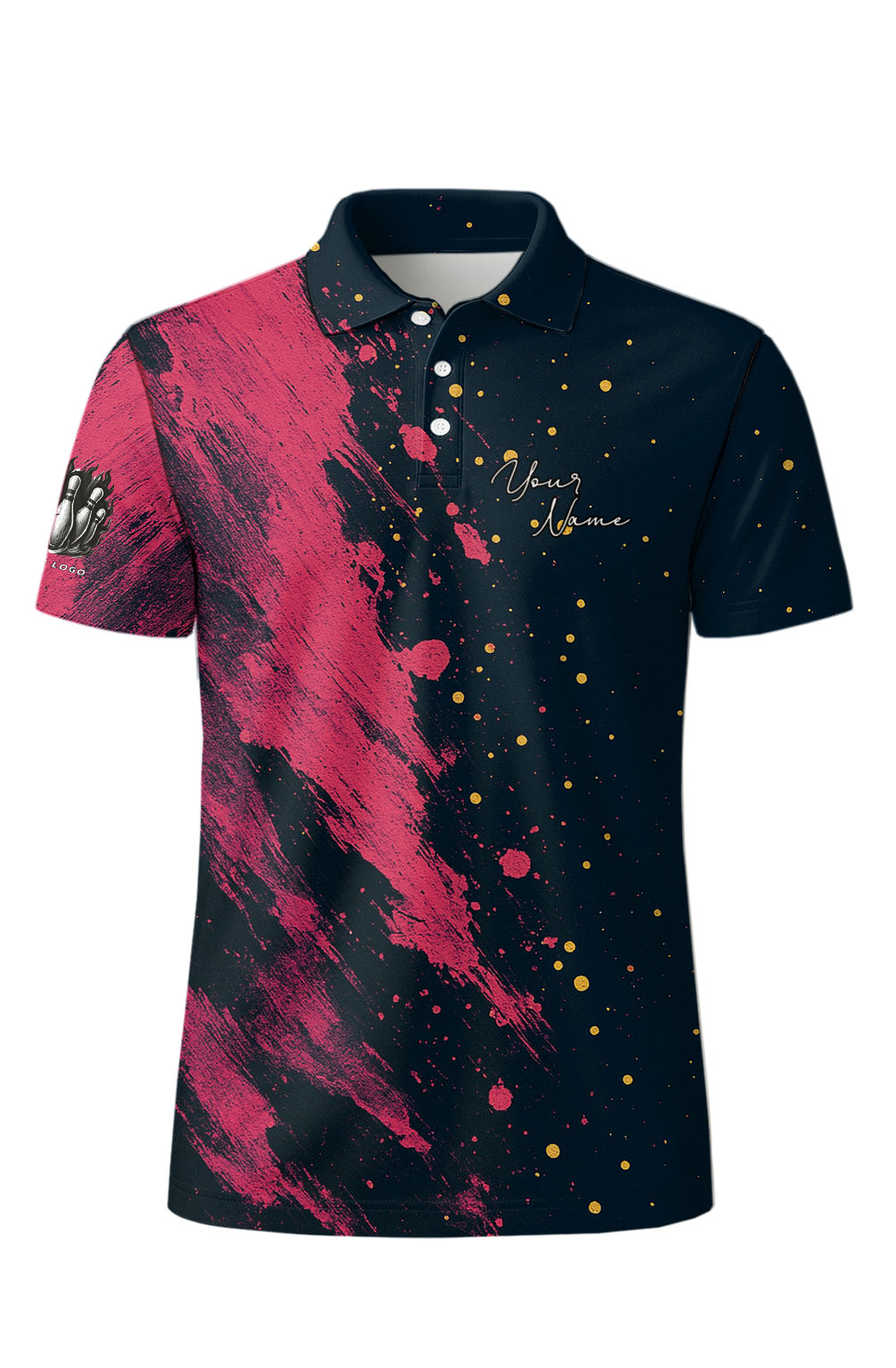 Crimson Brushstroke Galaxy Bowling Jersey
