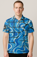 Fractured Azure Marble Lanes Bowling Jersey