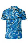 Fractured Azure Marble Lanes Bowling Jersey