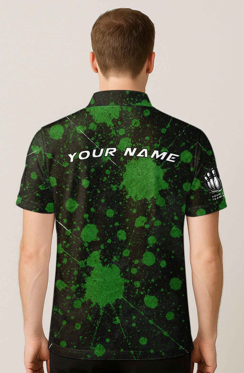 Radioactive Green Splatter Strike Bowling Jersey