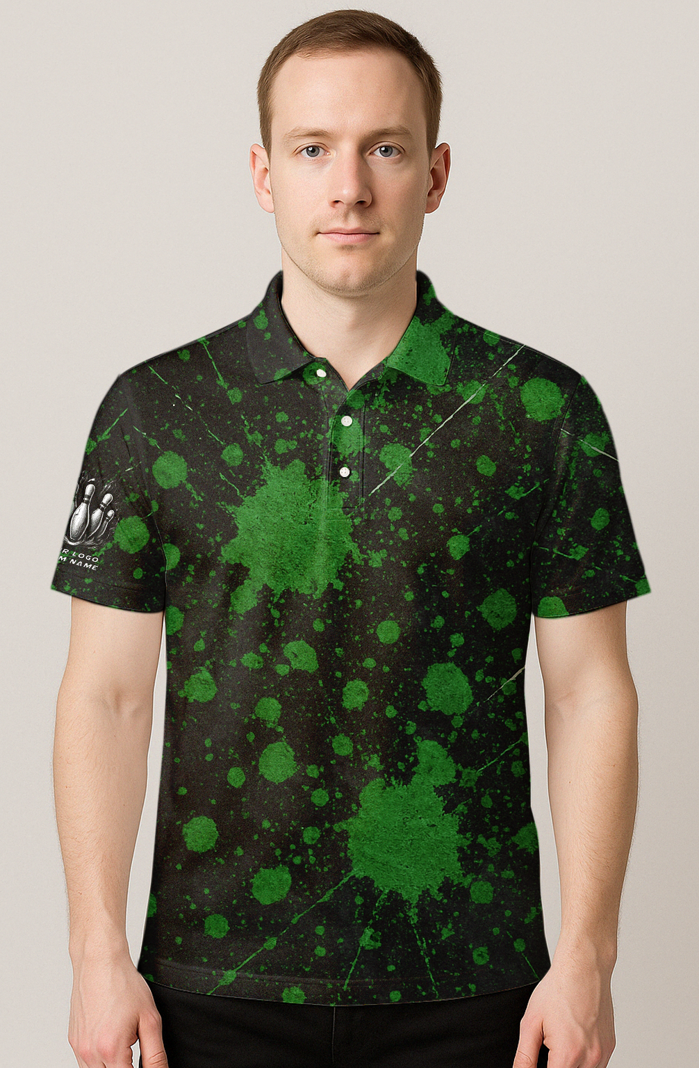 Radioactive Green Splatter Strike Bowling Jersey