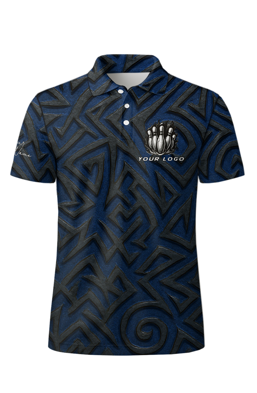 Dark Labyrinth Tribal Maze Bowling Jersey
