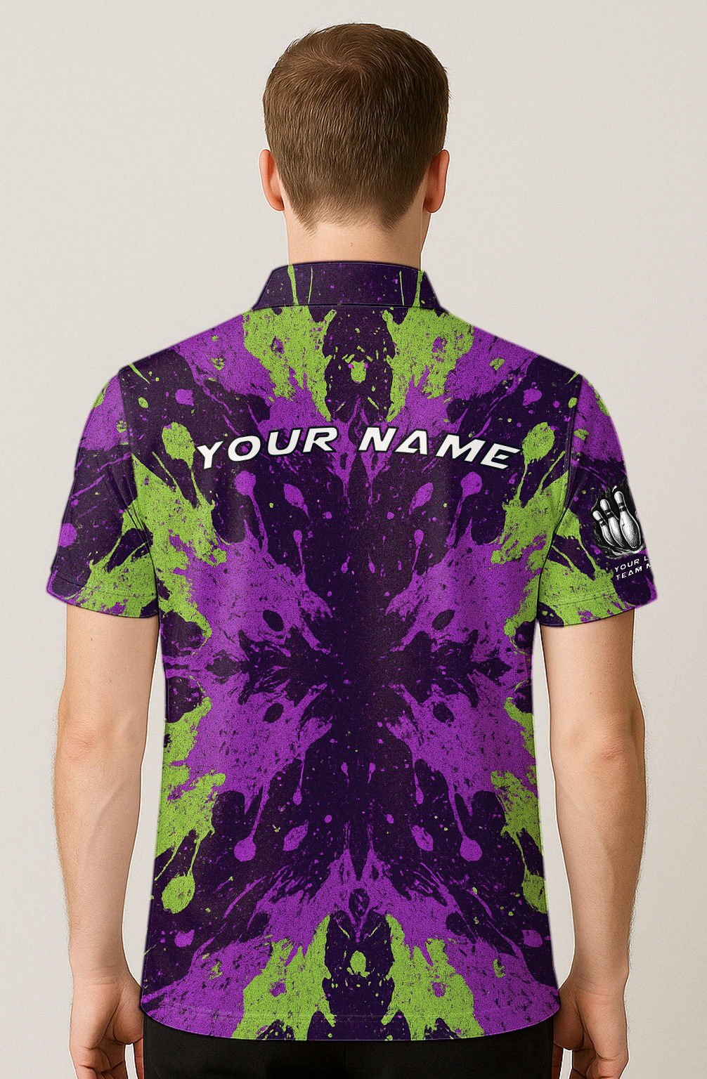 Splatter Symmetrical Colorful Explosion Bowling Jersey