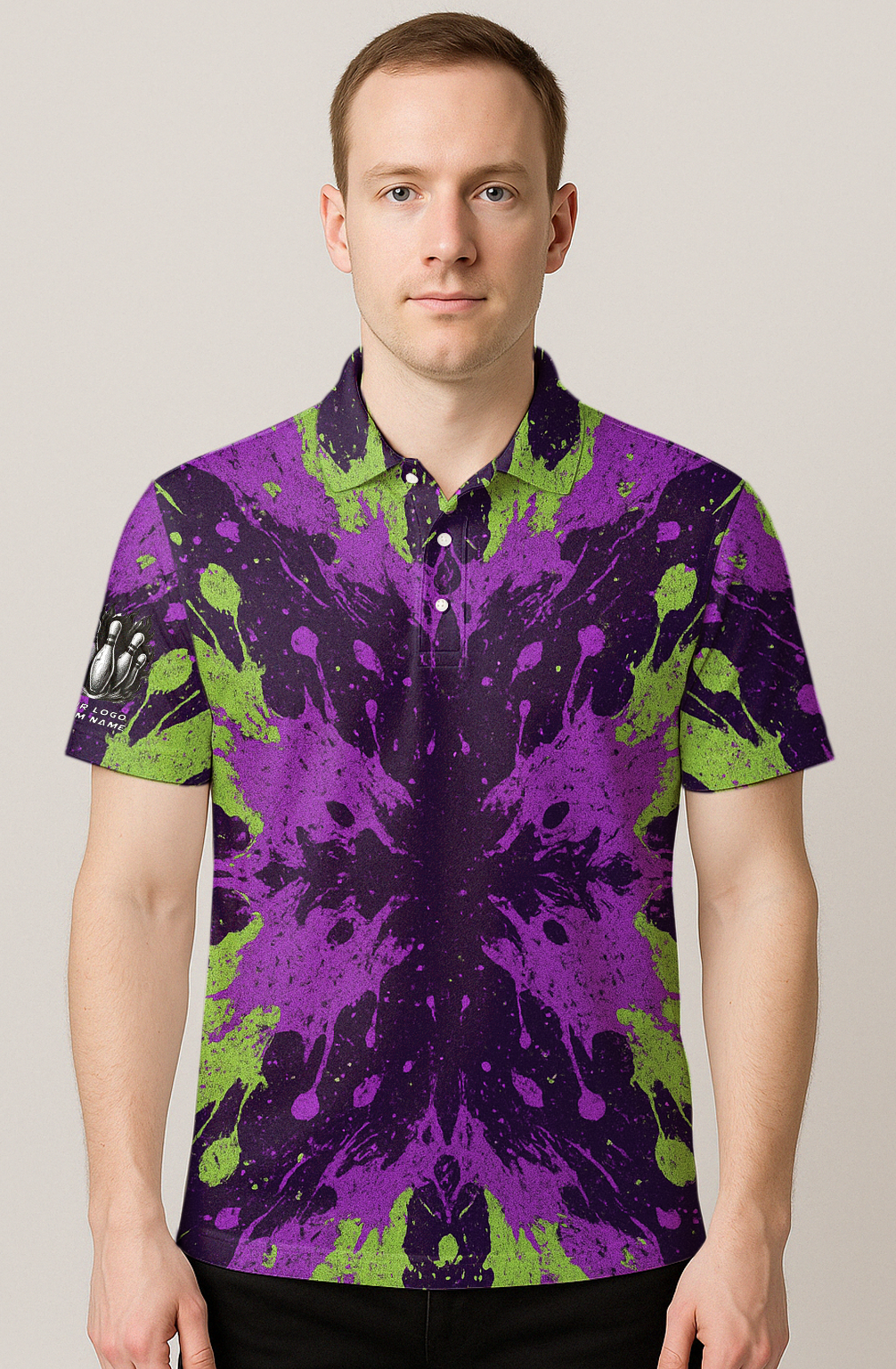 Splatter Symmetrical Colorful Explosion Bowling Jersey