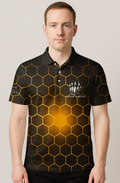 Geometric Honeycomb Gold Radiance Bowling Jersey