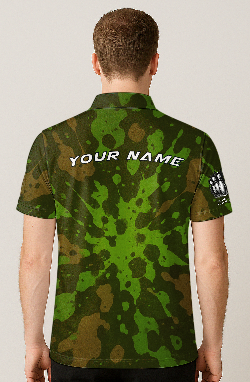 Olive Drab Splatter Camo Bowling Jersey