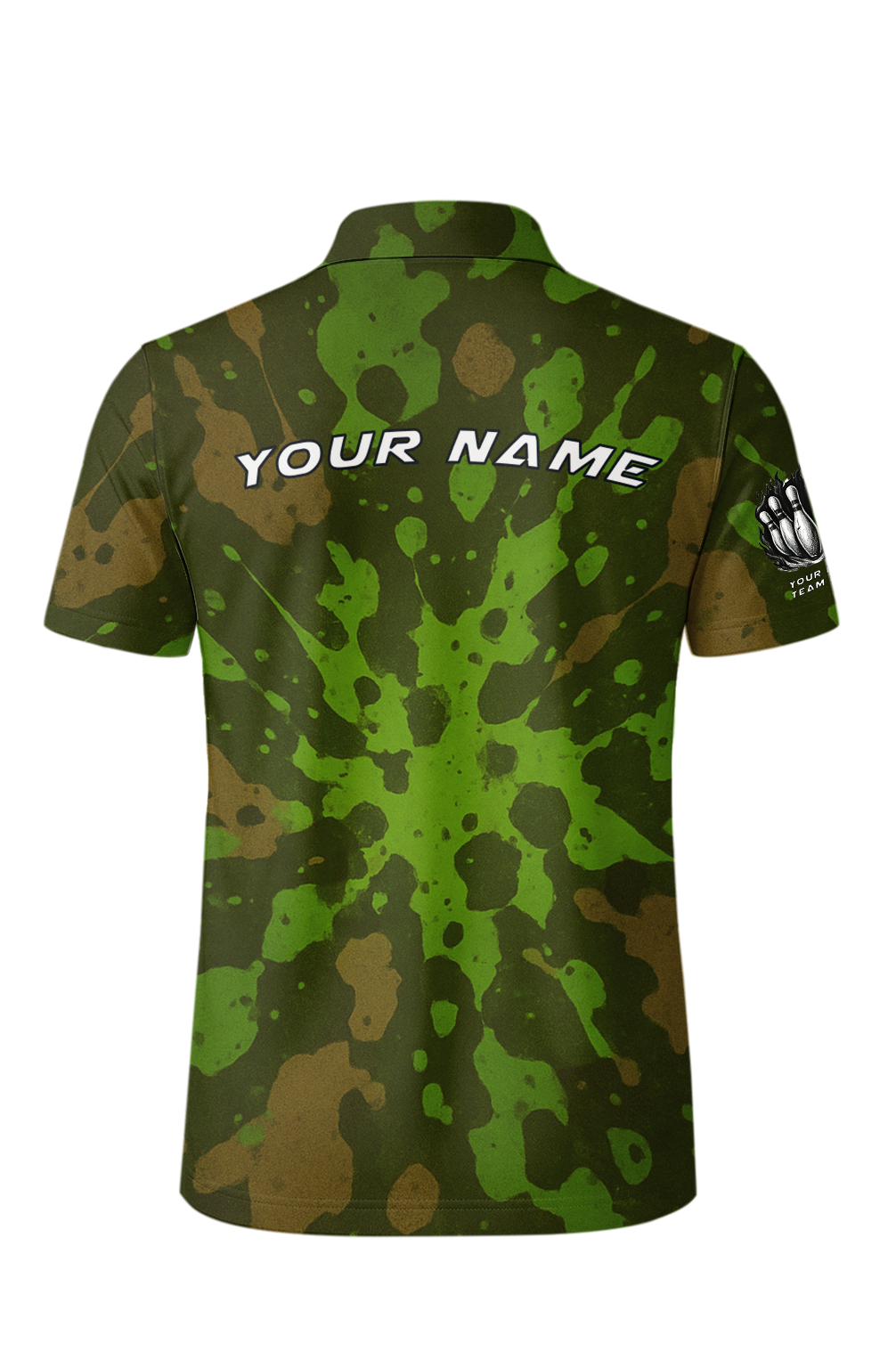 Olive Drab Splatter Camo Bowling Jersey