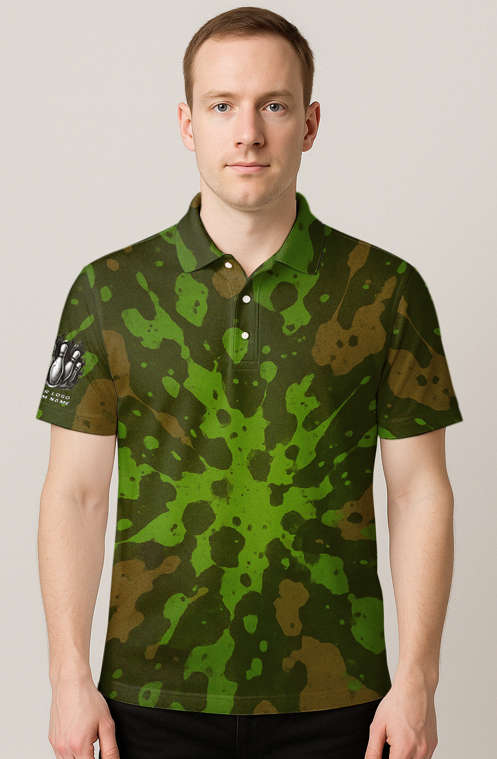 Olive Drab Splatter Camo Bowling Jersey