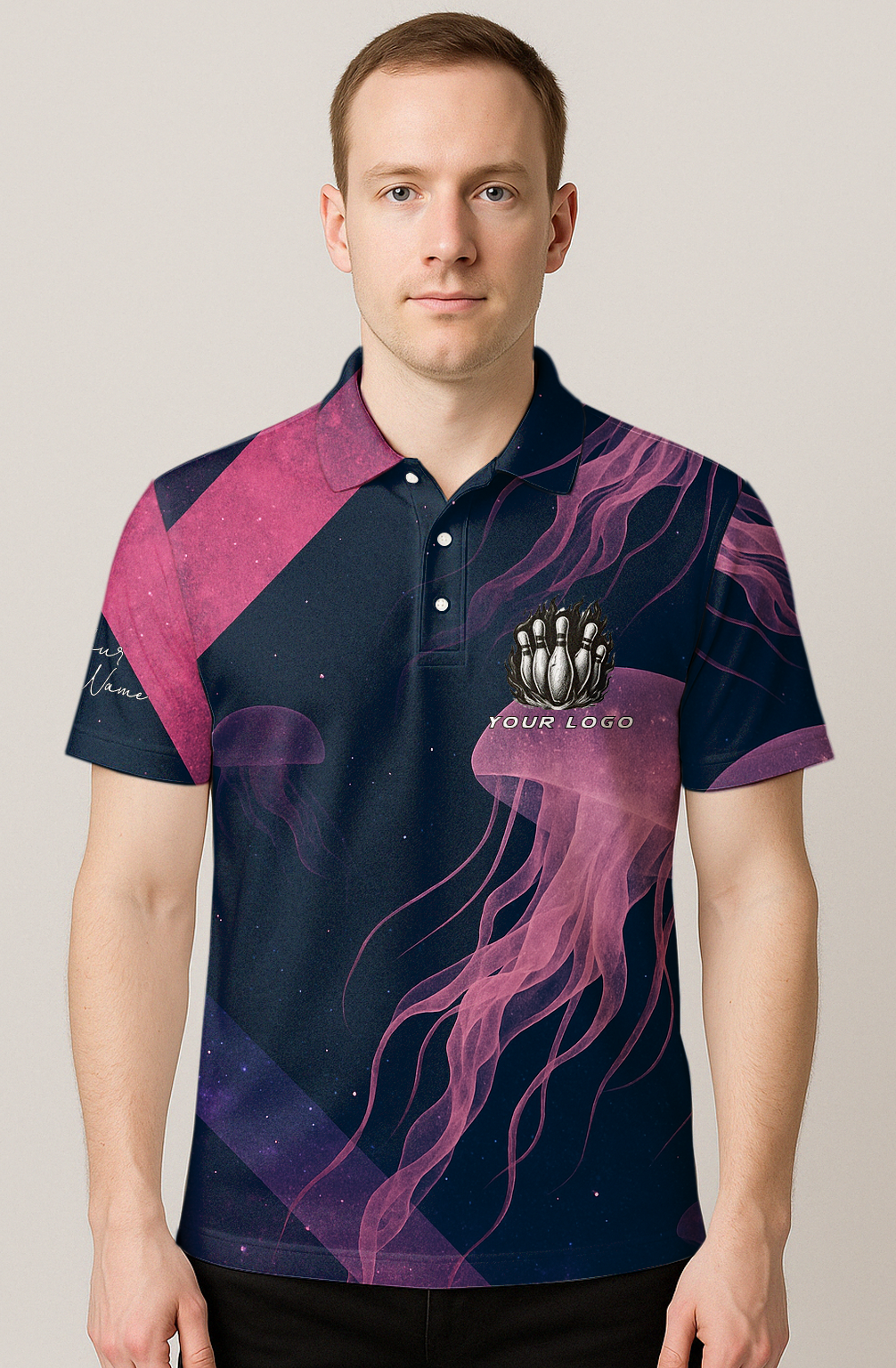 Ethereal Cosmic Jellyfish Drifting Bowling Jersey