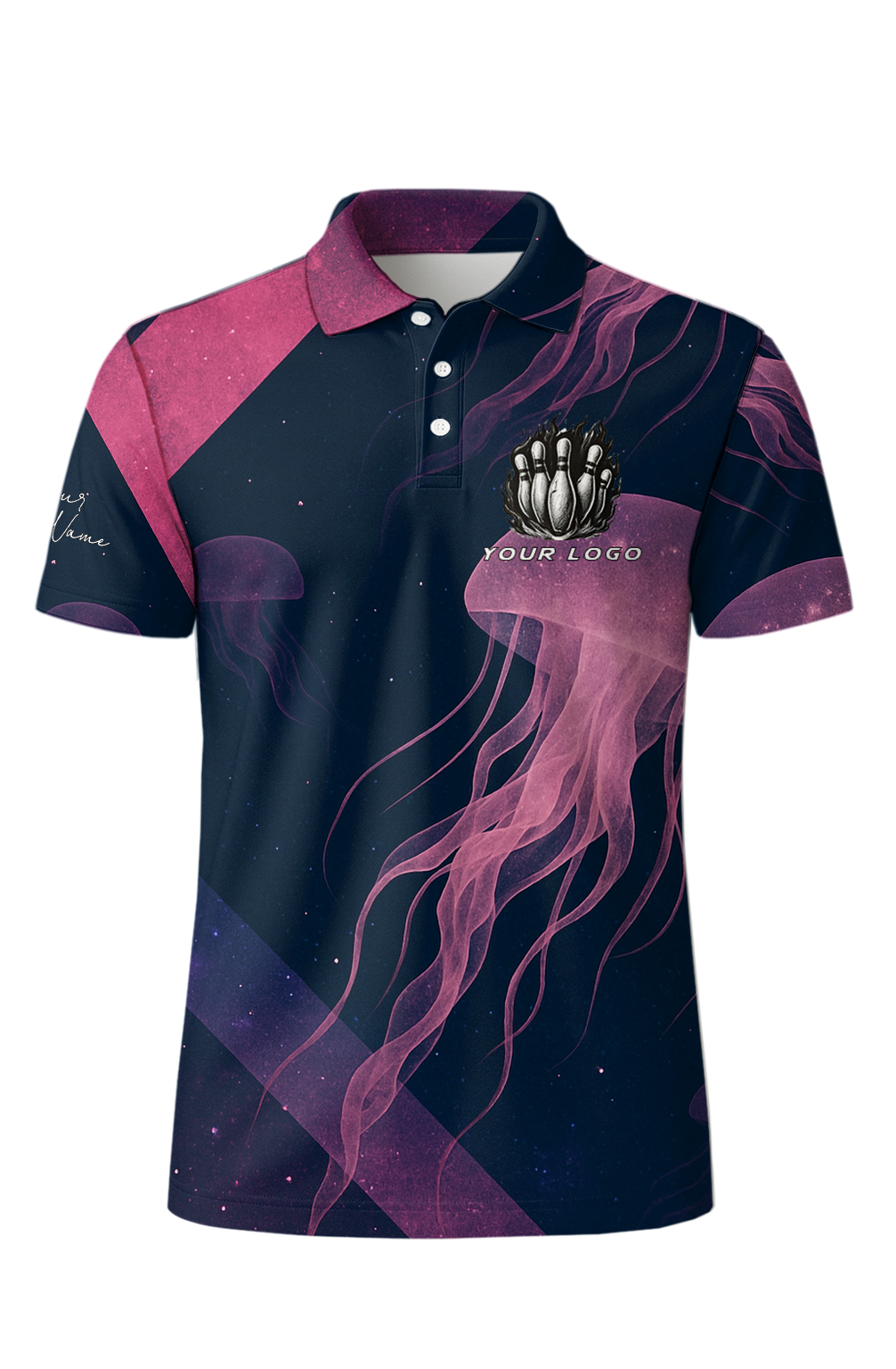 Ethereal Cosmic Jellyfish Drifting Bowling Jersey