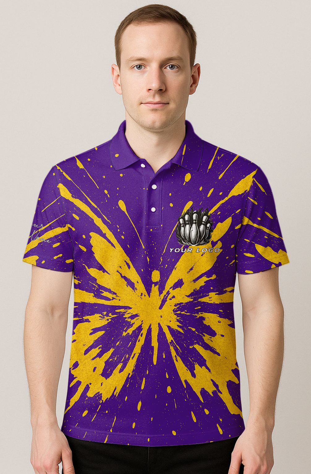 Butterfly Splatter Grunge Effect Bowling Jersey