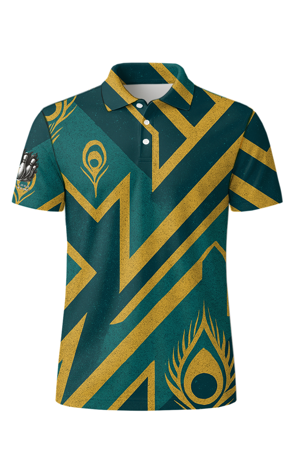 Art Deco Peacock Feather Bowling Jersey