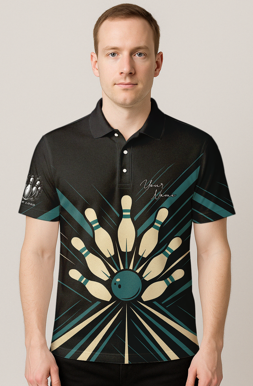Bowling Pins Atomic Explosion Bowling Jersey