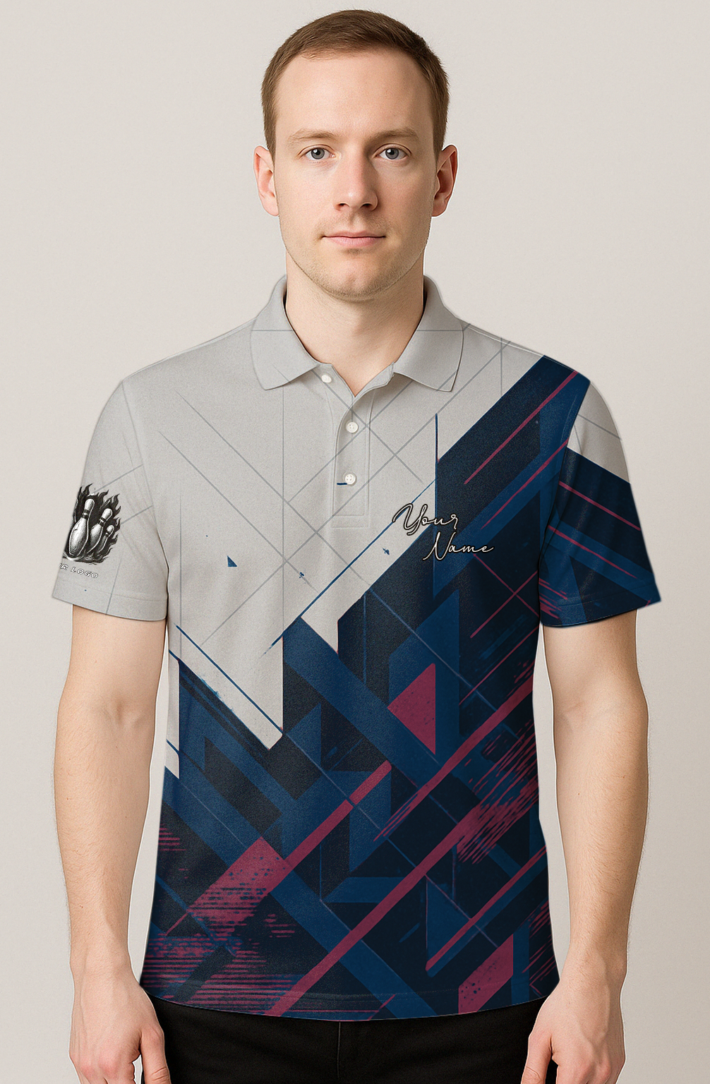 Sharp Edged Fragmented Building Bowling Jersey