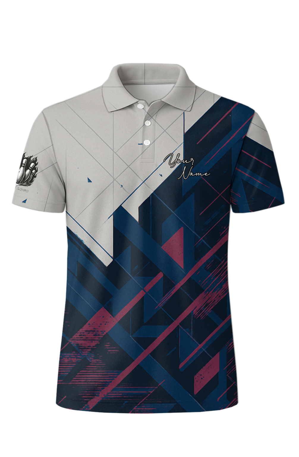 Sharp Edged Fragmented Building Bowling Jersey