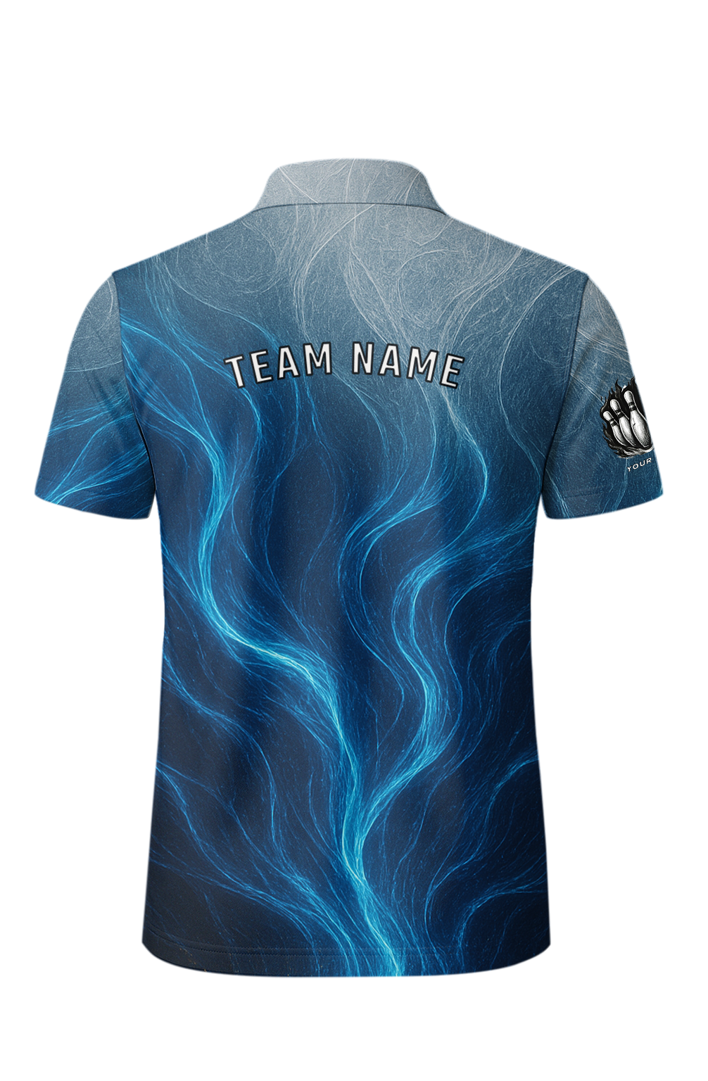 Ethereal Blue Energy Swirl Bowling Jersey