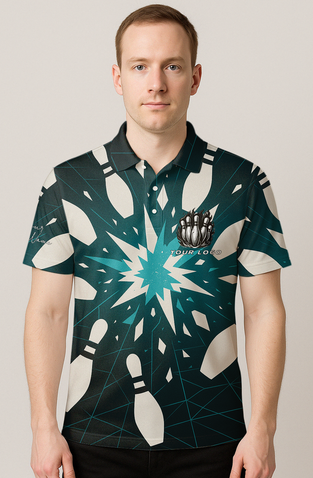 Bowling Pin Starburst Explosion Bowling Jersey