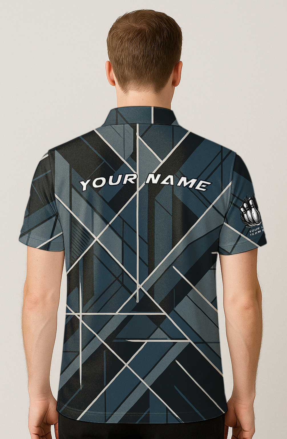 Geometric Angled Line Intersection Bowling Jersey