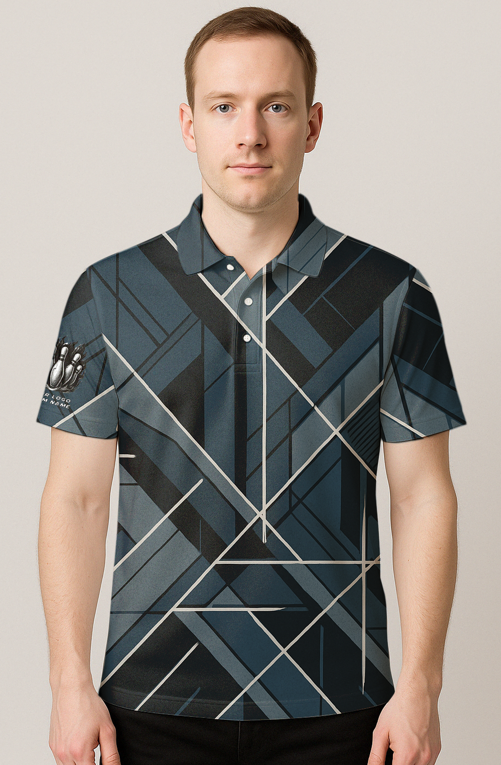 Geometric Angled Line Intersection Bowling Jersey