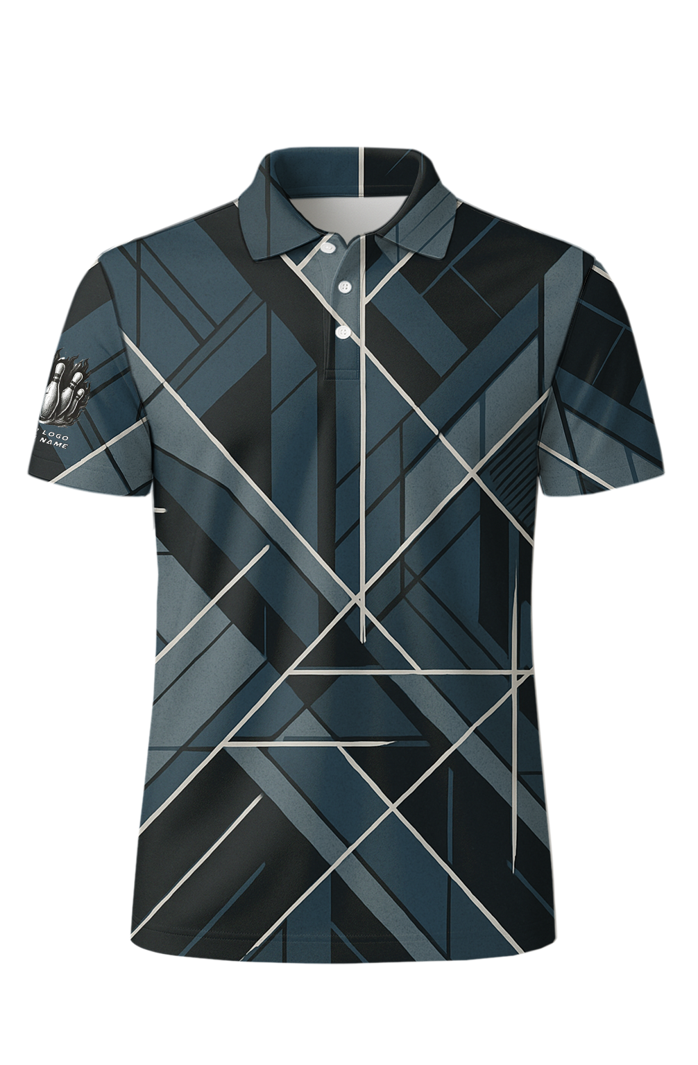 Geometric Angled Line Intersection Bowling Jersey