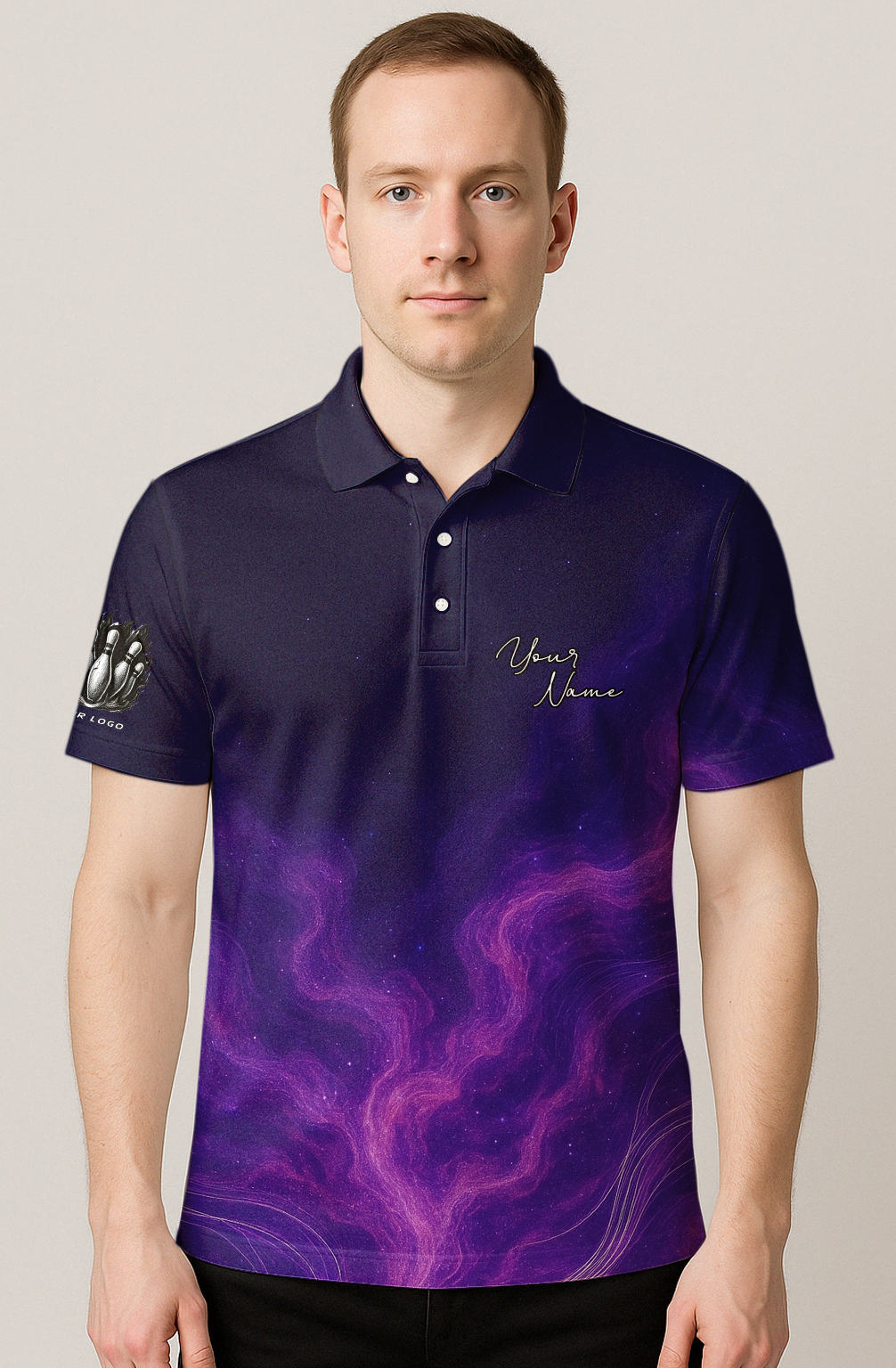 Ethereal Nebula Purple Plasma Bowling Jersey