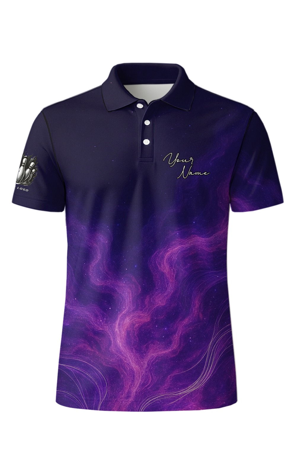 Ethereal Nebula Purple Plasma Bowling Jersey
