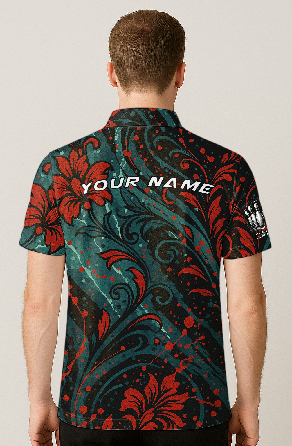 Elegant Floral Midnight Bloom Bowling Jersey