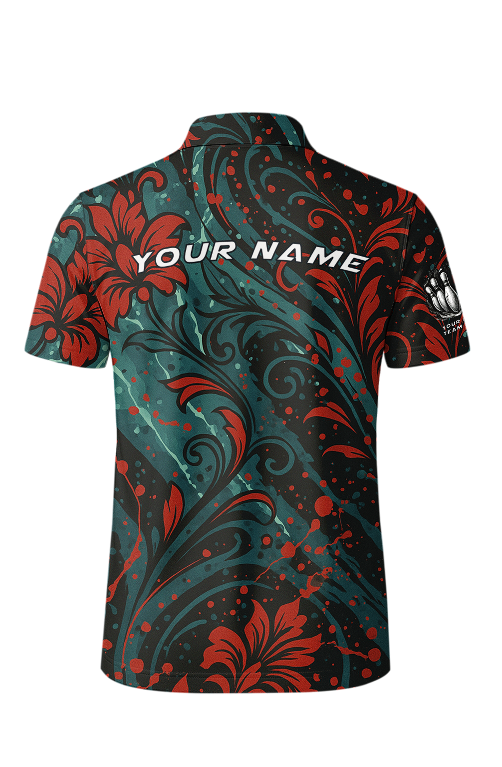 Elegant Floral Midnight Bloom Bowling Jersey
