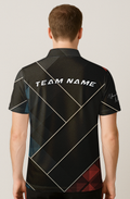 Geometric Red And Blue Slices Bowling Jersey