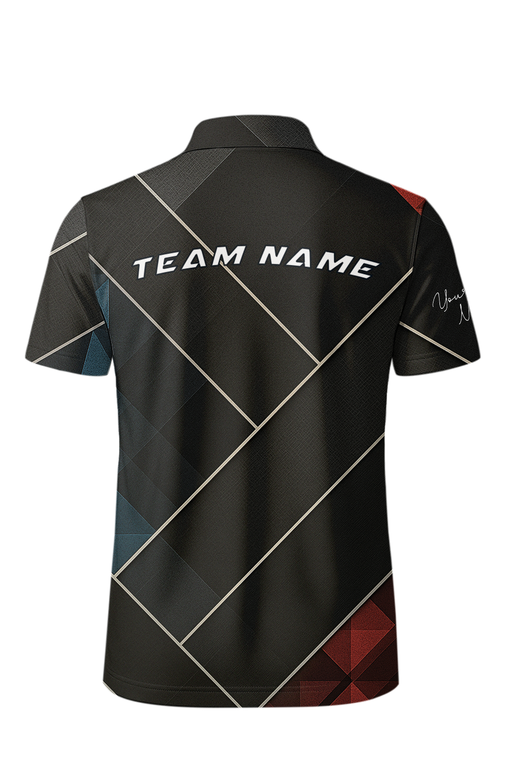 Geometric Red And Blue Slices Bowling Jersey