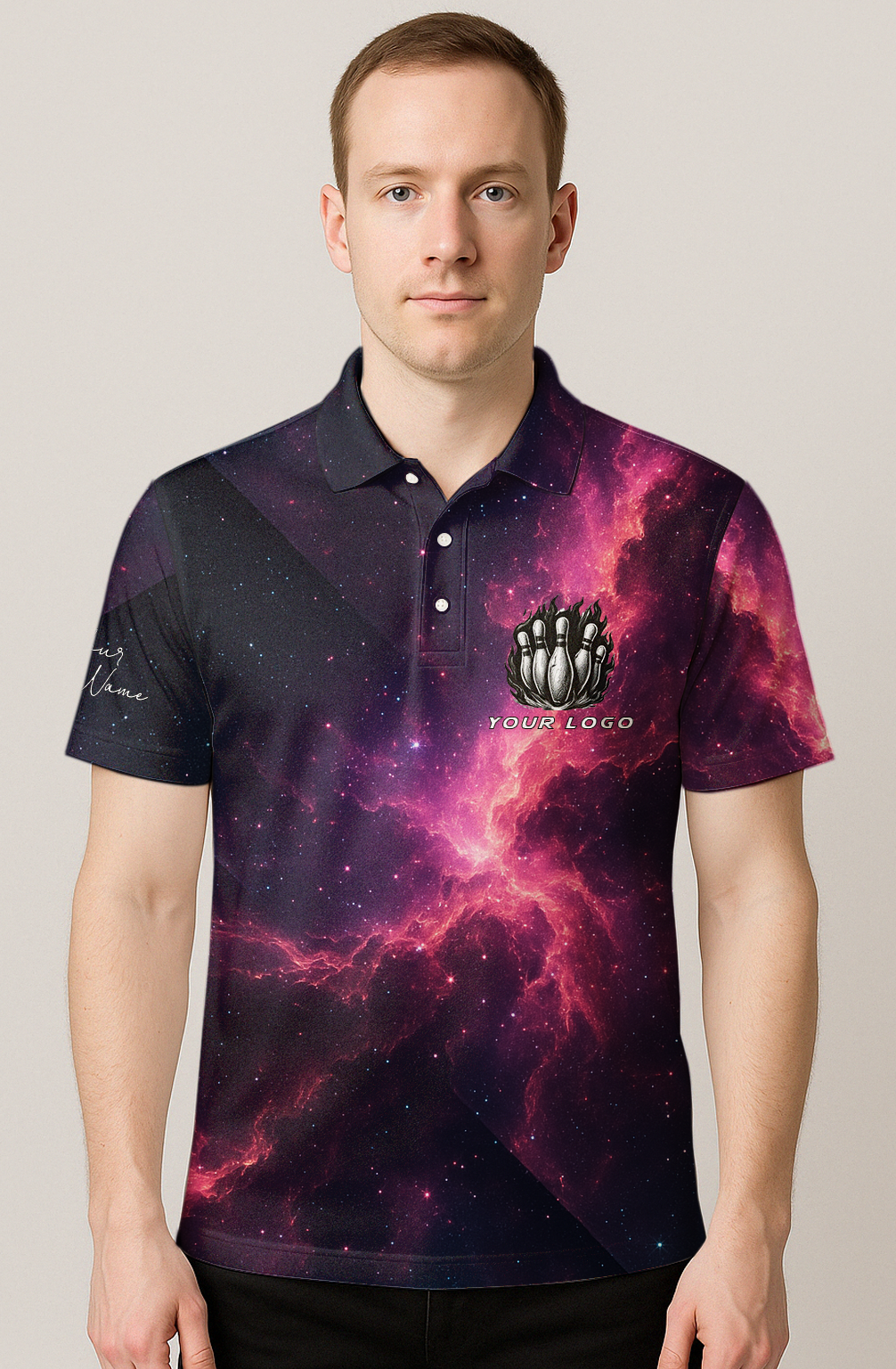 Crimson Nebula Cosmic Dust Bowling Jersey