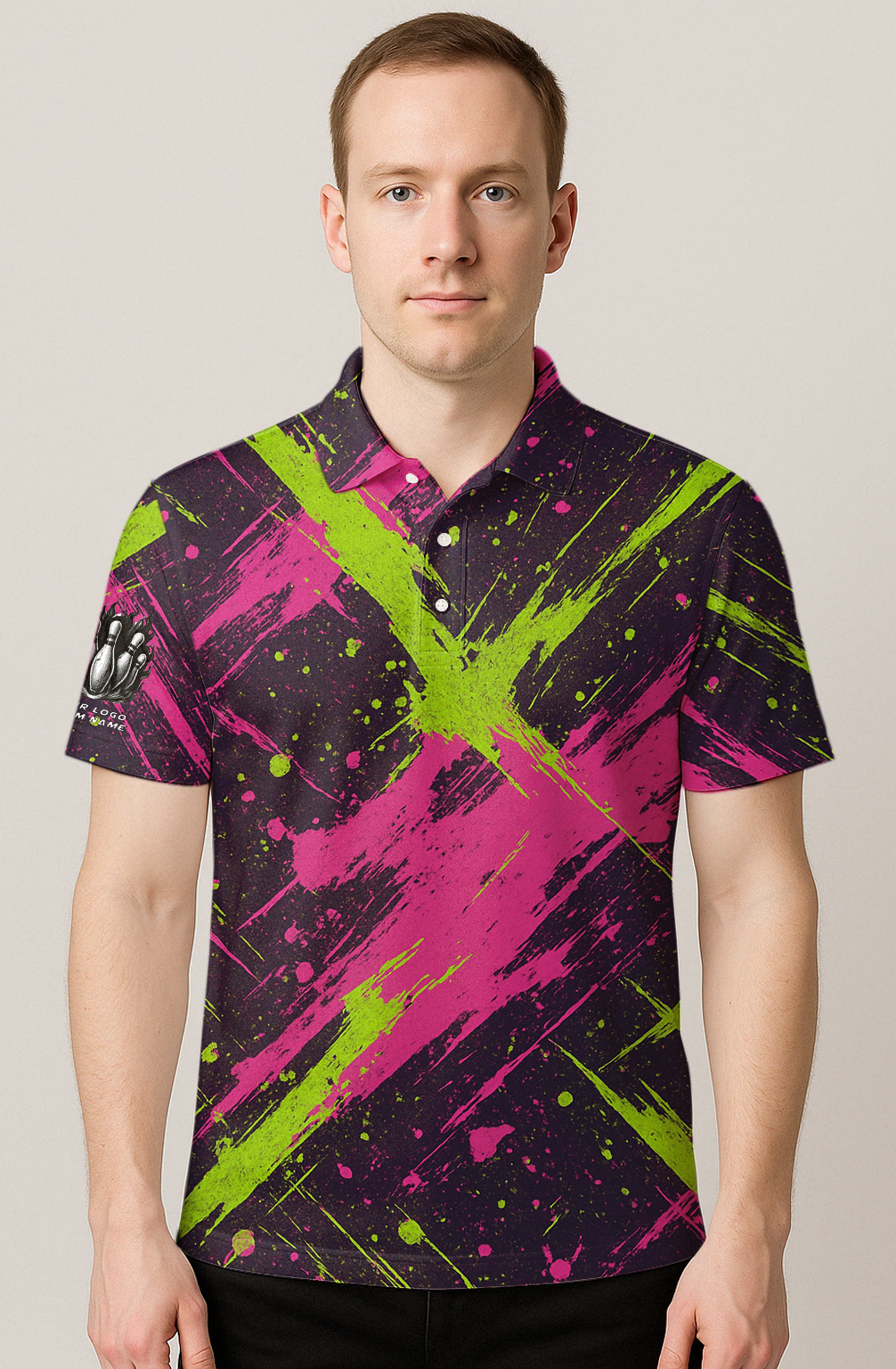 Electric Splatter Neon Riot Bowling Jersey
