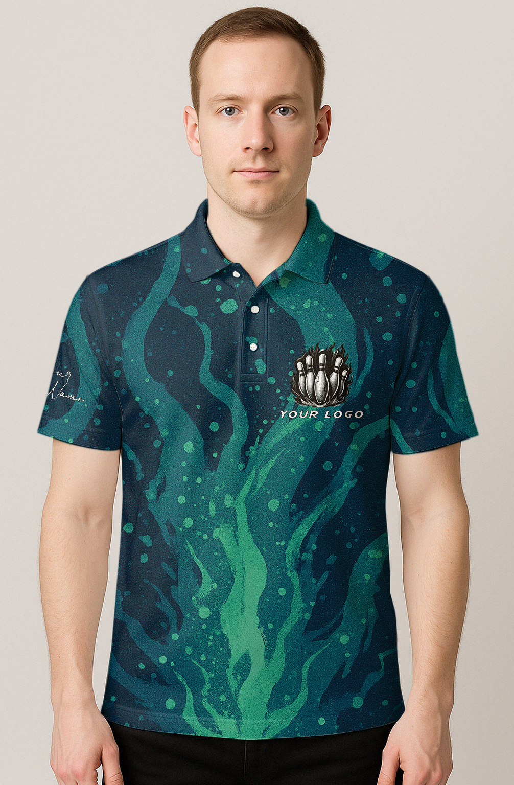Ethereal Aquatic Depths Ripple Bowling Jersey