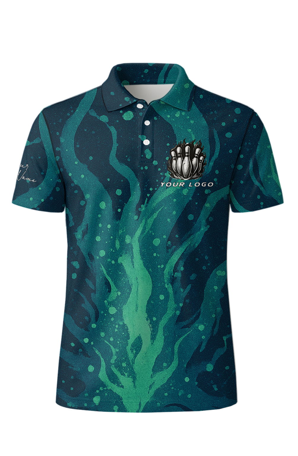 Ethereal Aquatic Depths Ripple Bowling Jersey