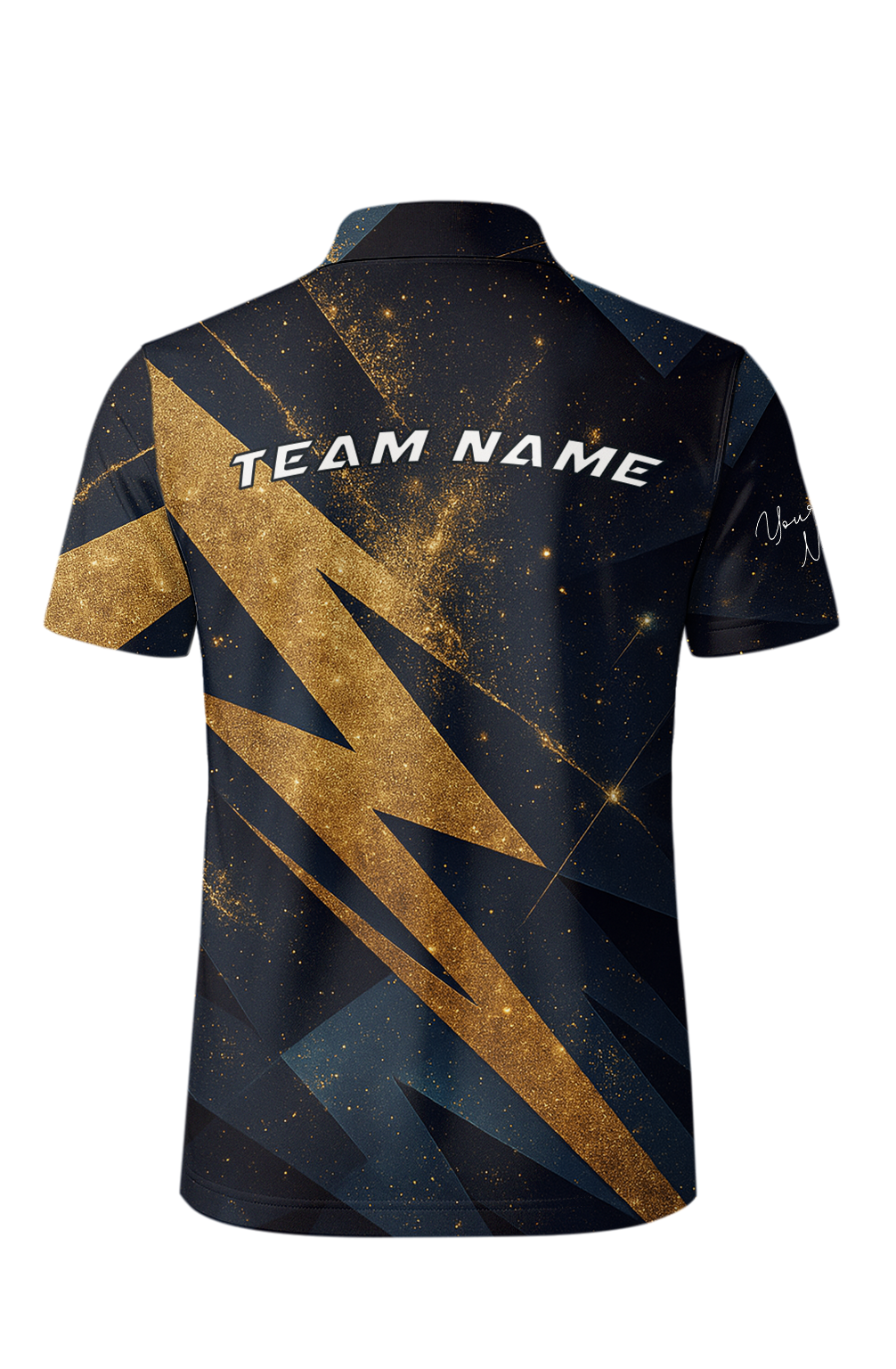 Gilded Lightning Bolt Night Bowling Jersey