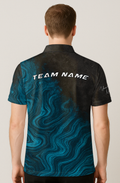 Dark Teal Marble Flowing Lanes Bowling Jersey