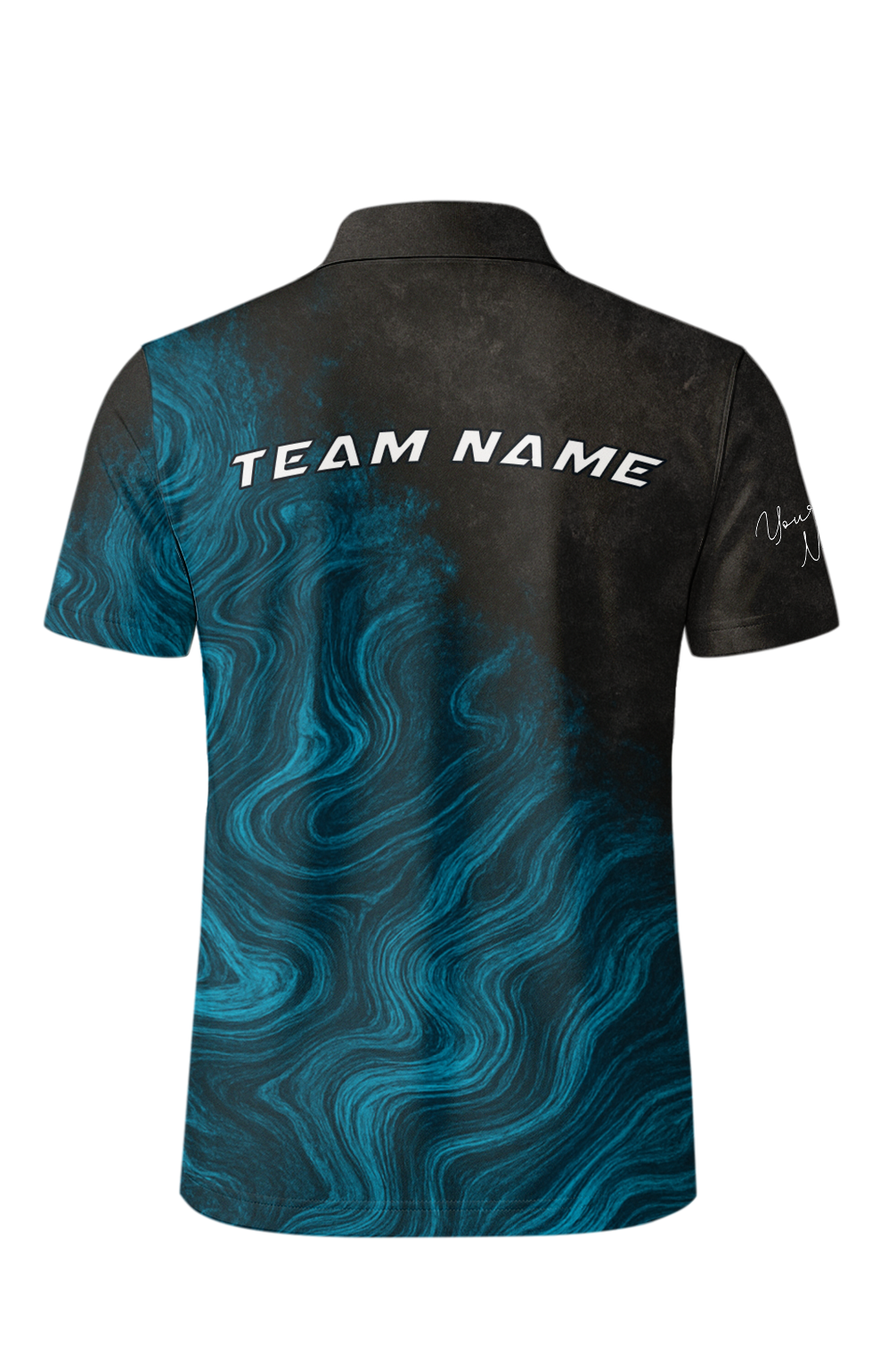 Dark Teal Marble Flowing Lanes Bowling Jersey