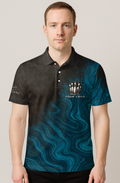 Dark Teal Marble Flowing Lanes Bowling Jersey