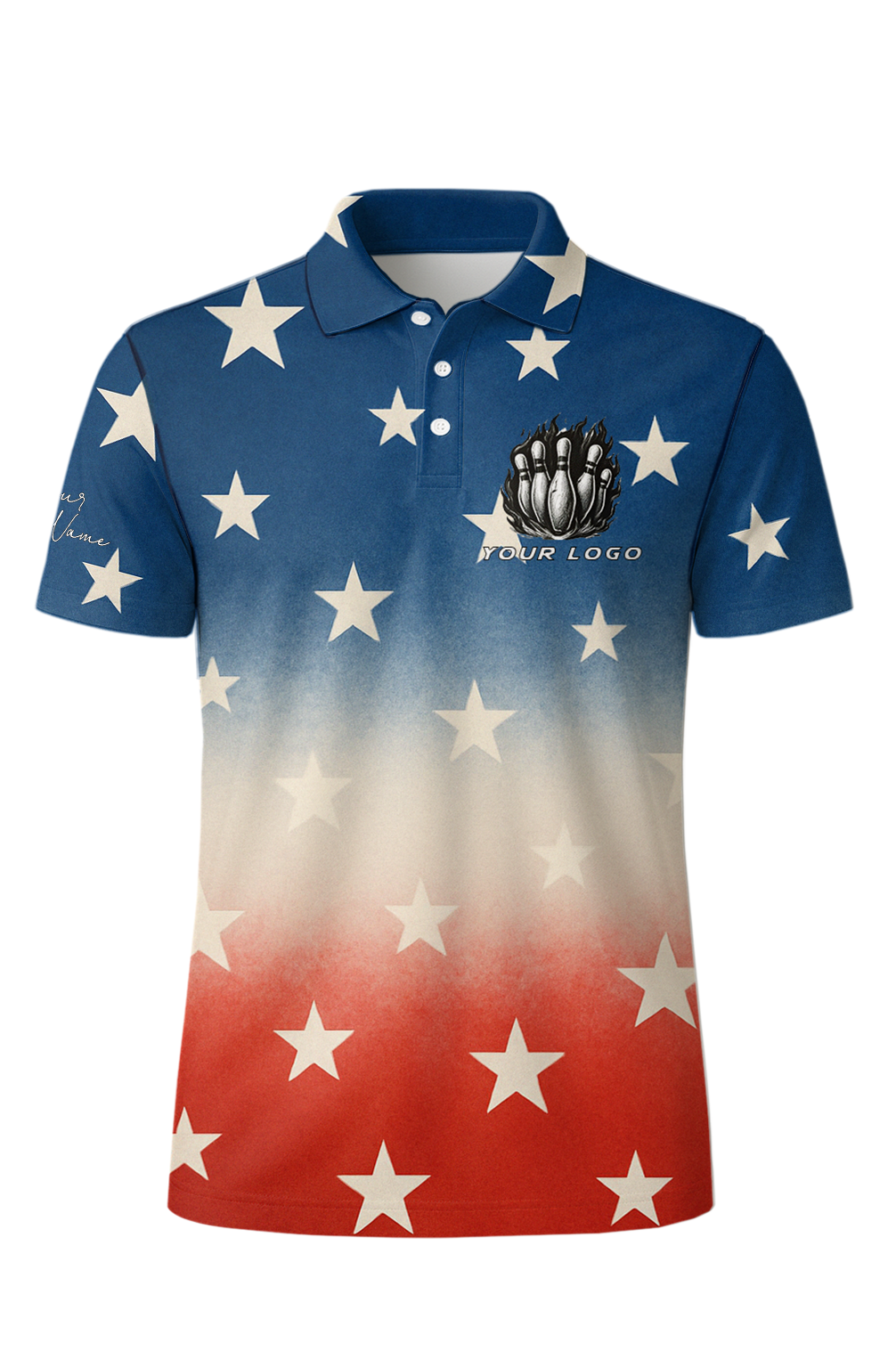 Patriotic Stars And Stripes Bowling Jersey