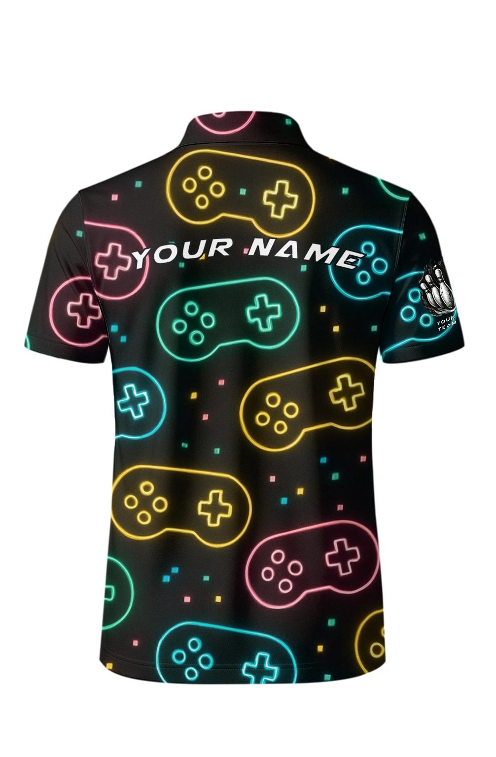 Neon Gaming Controller Retro Lanes Bowling Jersey