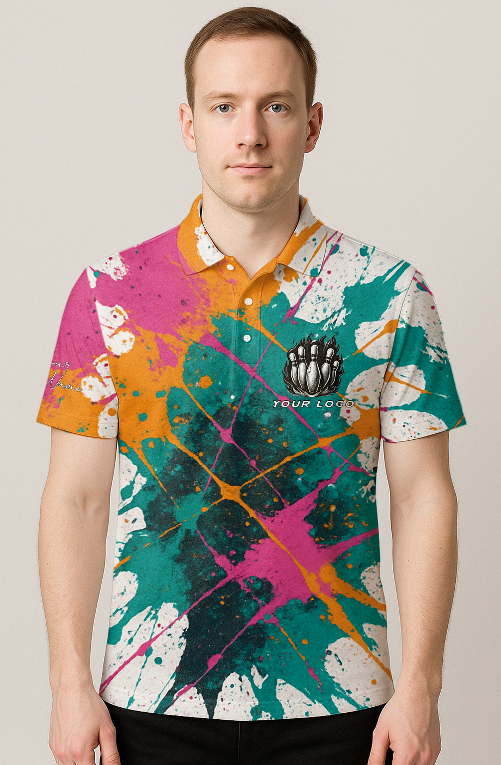 Colorful Explosion Splatter Art Bowling Jersey