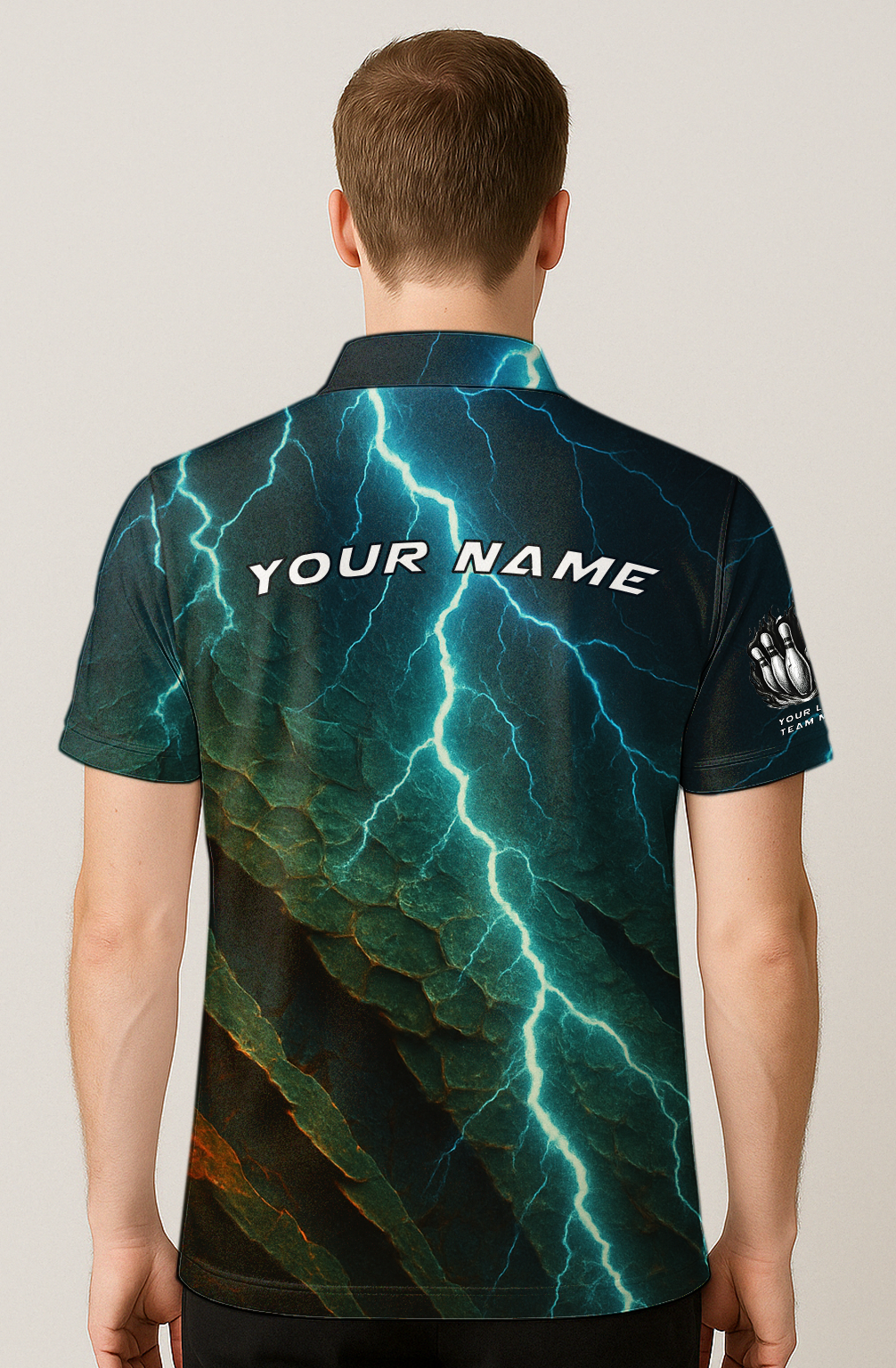 Lightning Bolt Cracked Stone Bowling Jersey