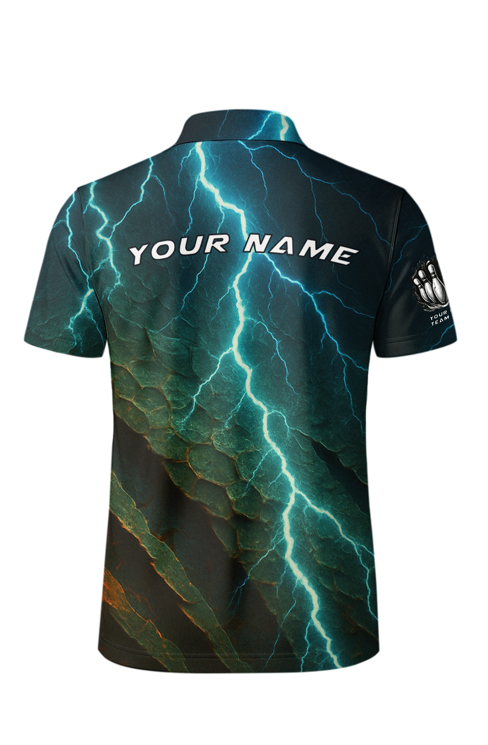 Lightning Bolt Cracked Stone Bowling Jersey