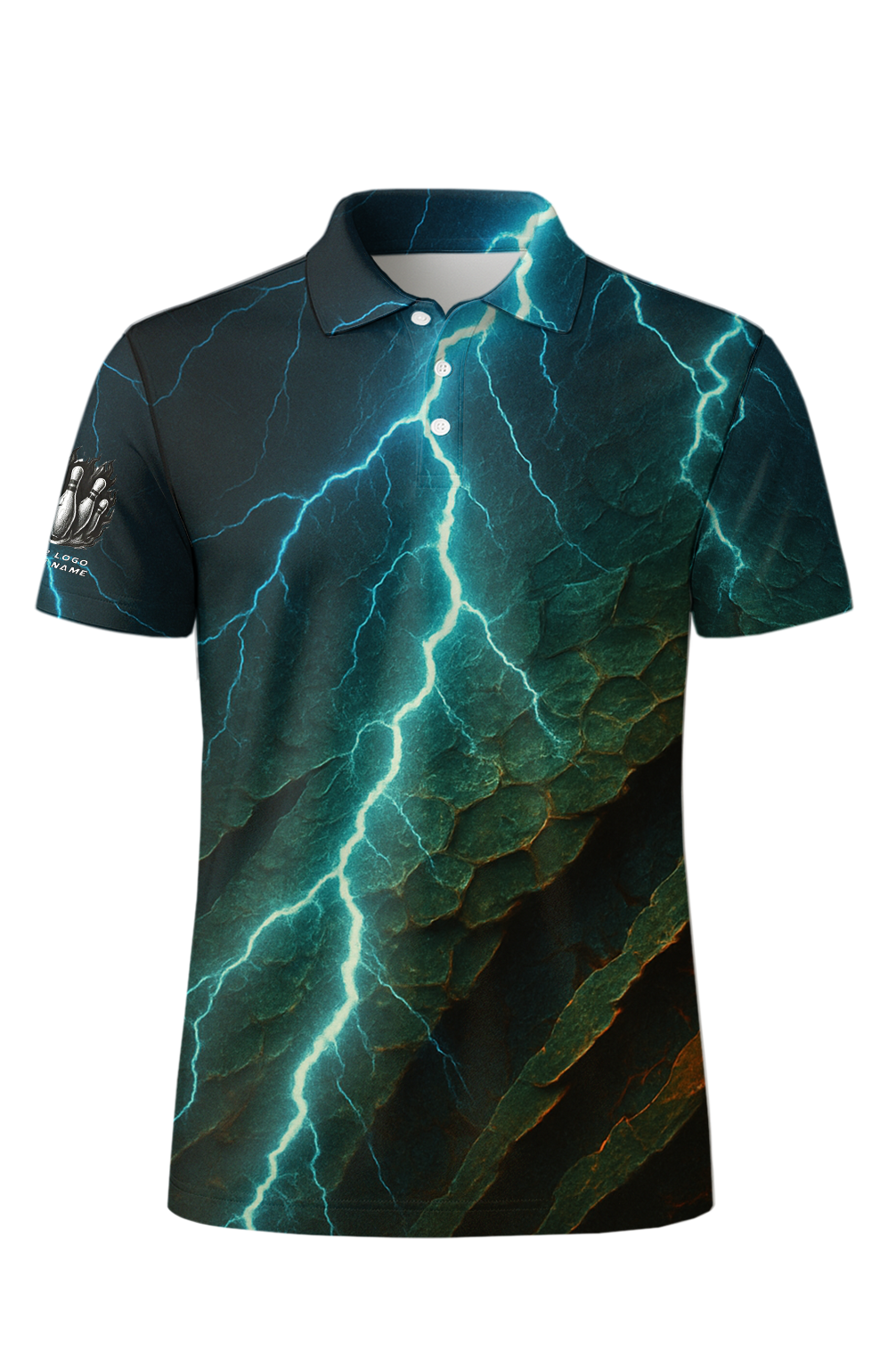 Lightning Bolt Cracked Stone Bowling Jersey