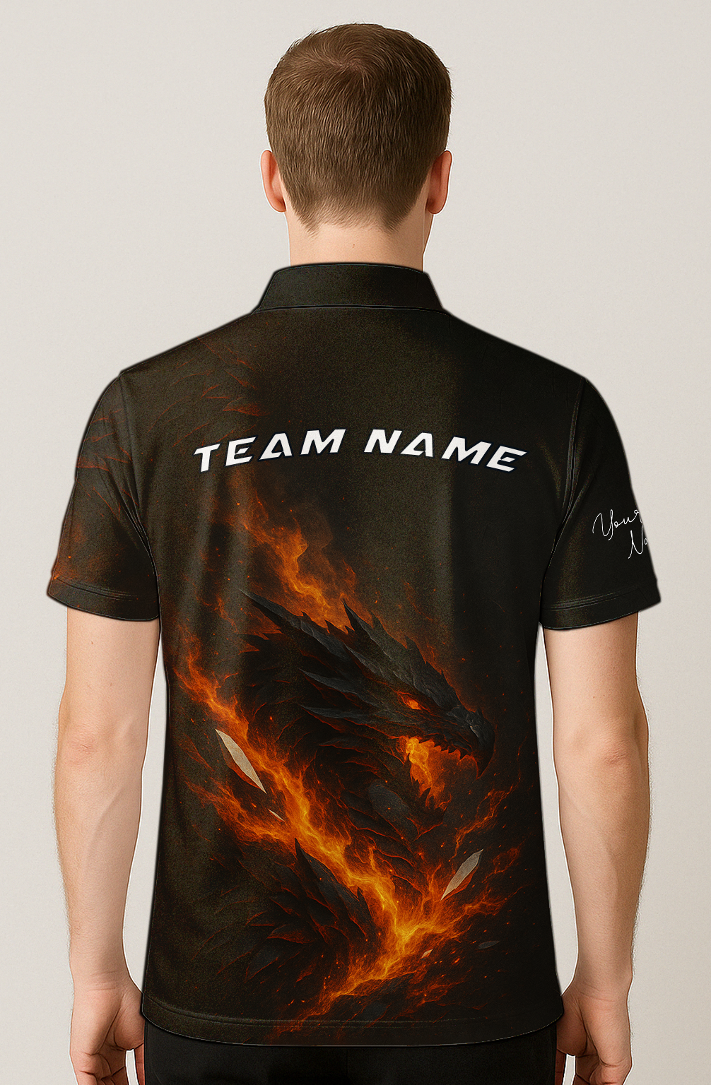 Fiery Obsidian Dragon Inferno Bowling Jersey