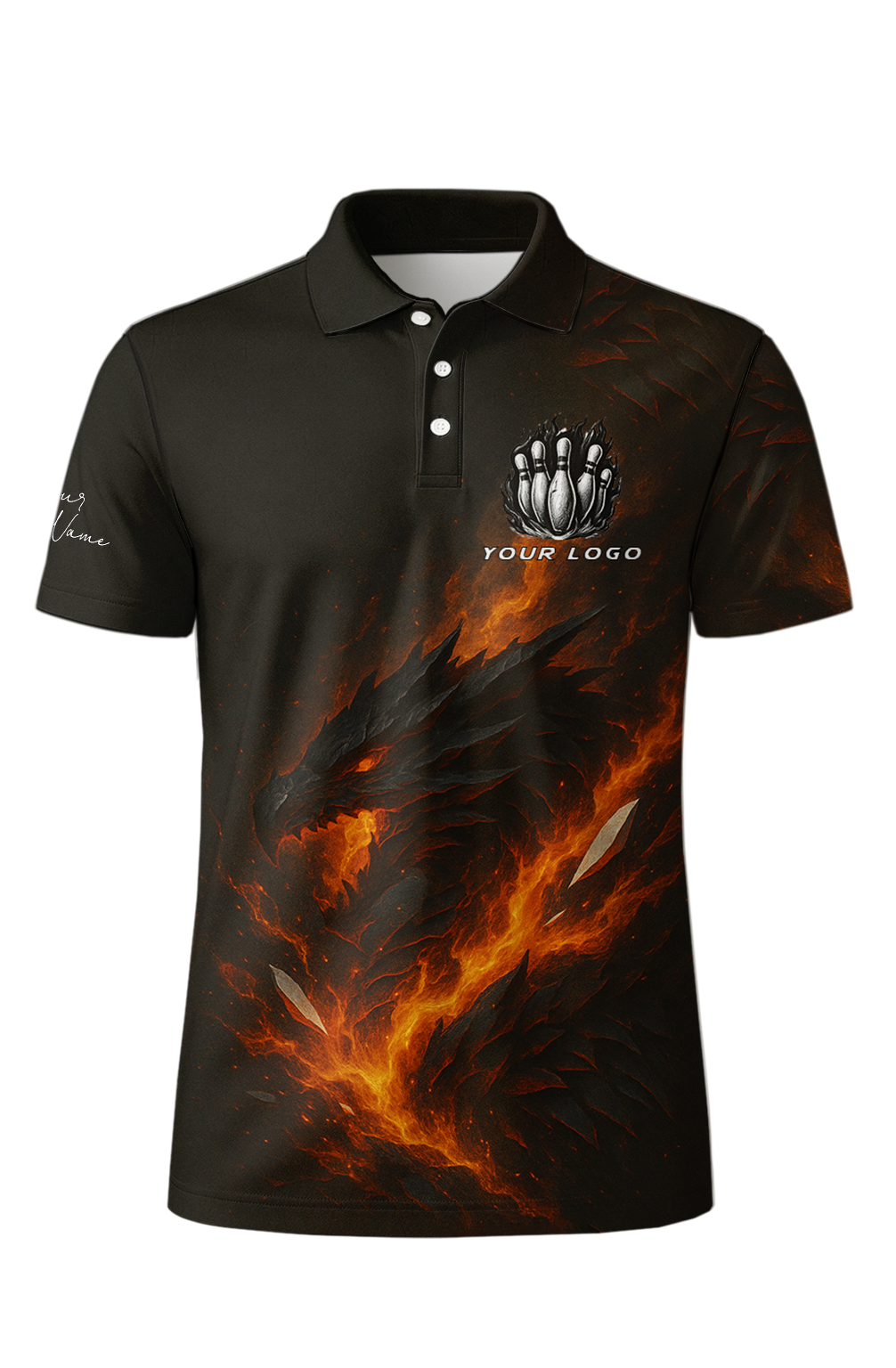 Fiery Obsidian Dragon Inferno Bowling Jersey