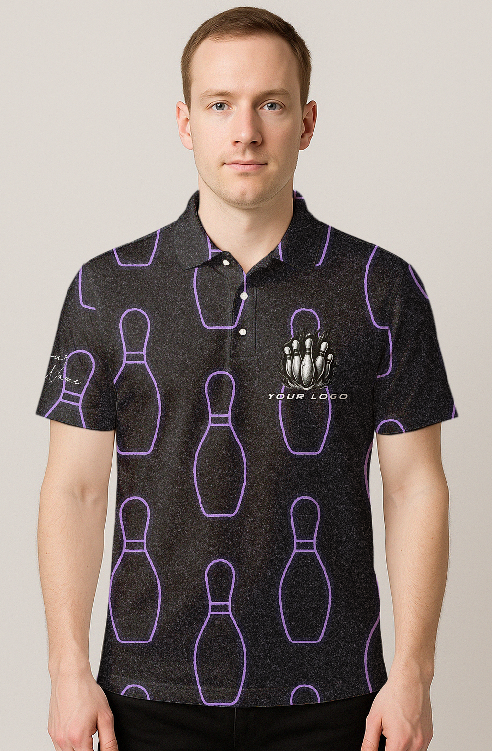 Neon Bowling Pin Repeat Bowling Jersey