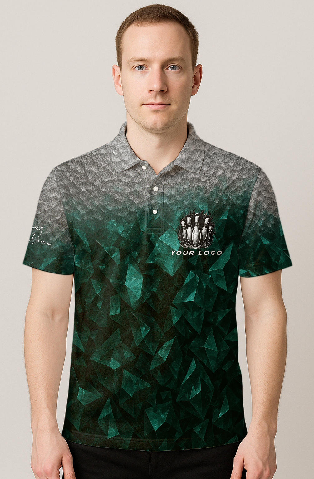 Emerald Crystal Shard Terrain Bowling Jersey